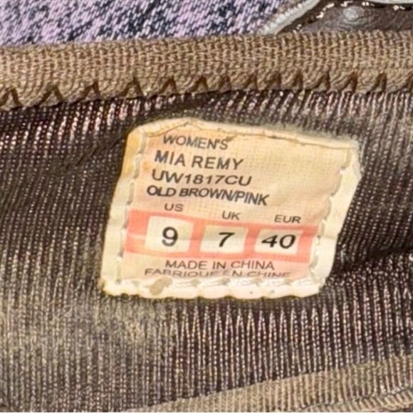 Boho CUSHE Mia Reme Shoes ~ Brown Leather Mary Jane with Pink Flowers ~ Size 9 - Picture 8 of 16